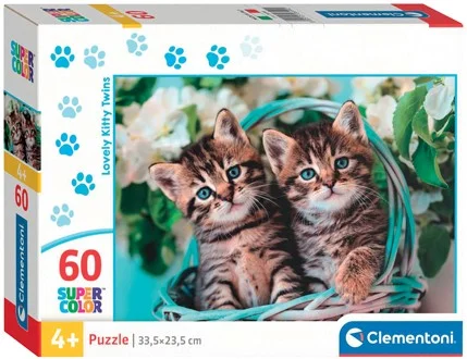 Clementoni Legpuzzel Super Color Lovely Kitty Twins, 60st.
