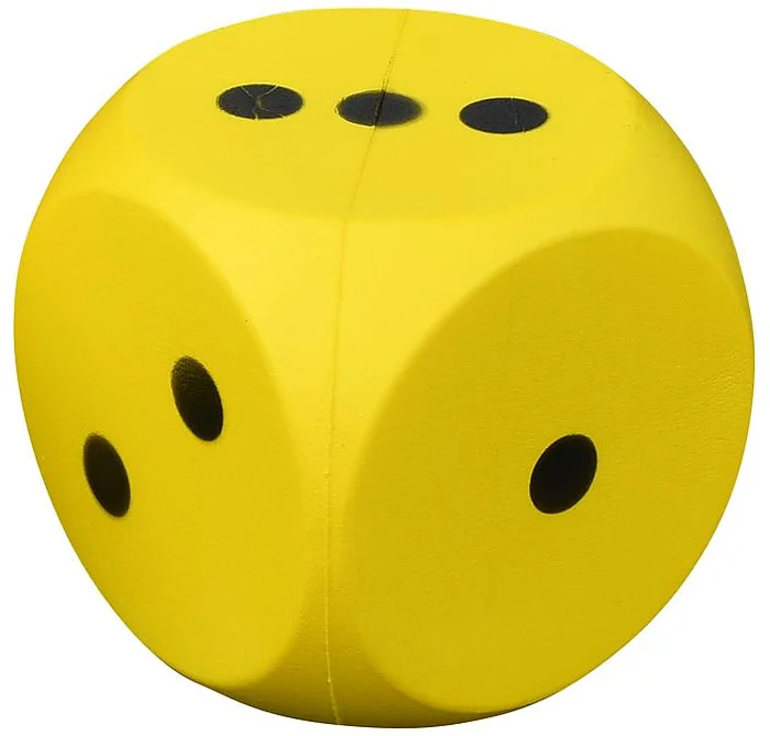 Coated Foam Dice – Yellow –