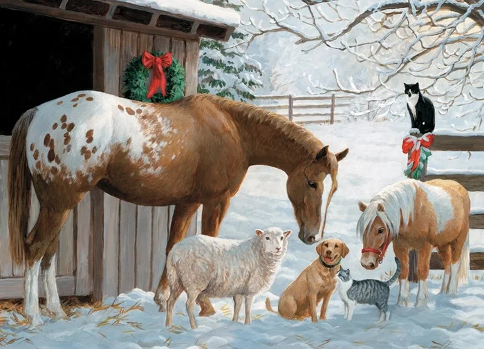 Cobble Hill XXL Teile – Familly – Winter Barnyard – 350 Teile