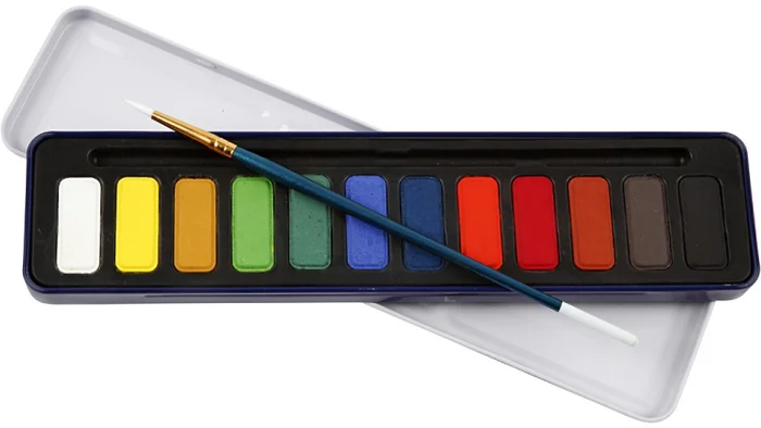 Colortime Colortime Aquarell-Farbtabletten-Set mit 12 Farben