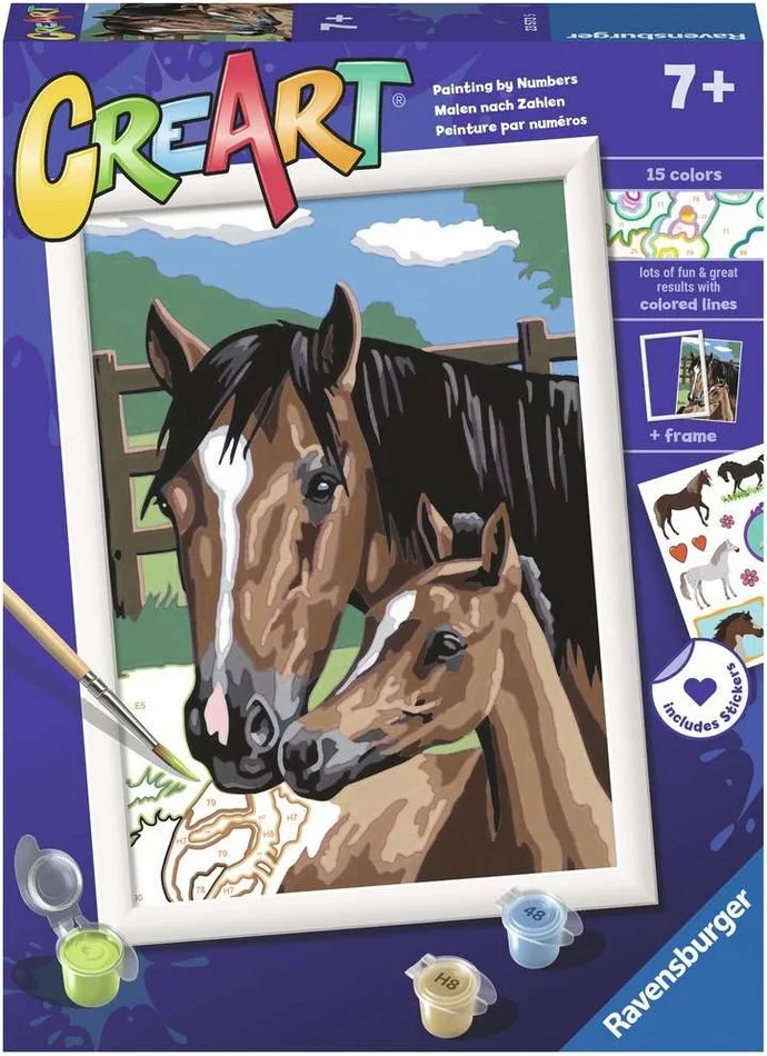 CreArt Schilderen op Nummer – Dollen met Veulens