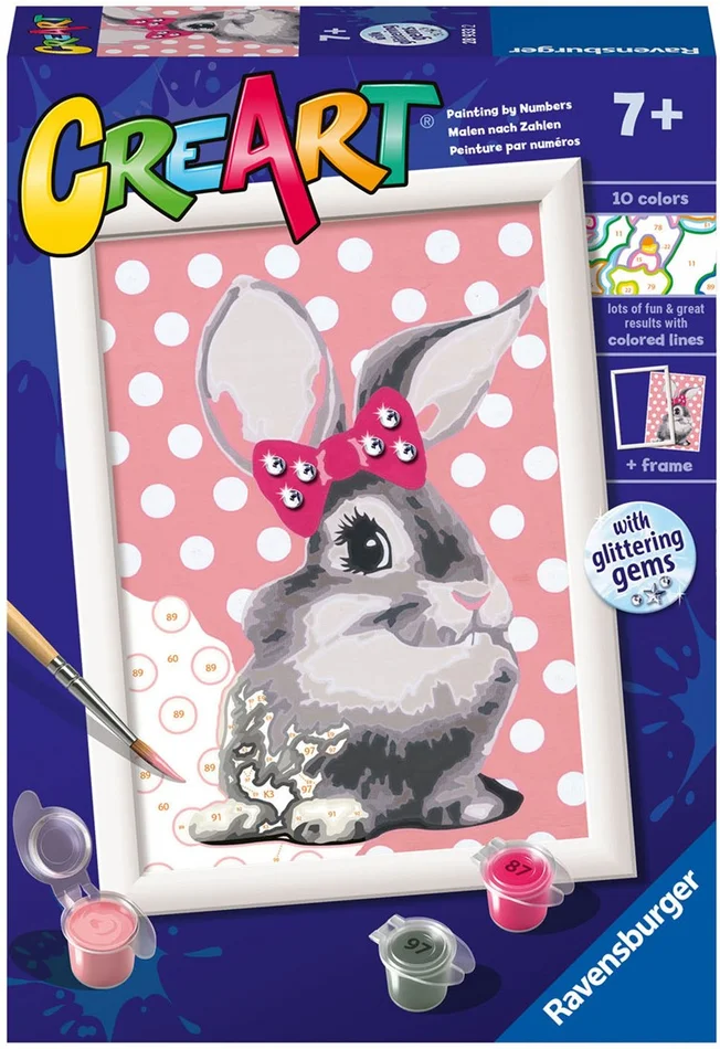 CreArt Schilderen op Nummer – Konijn met Glitters