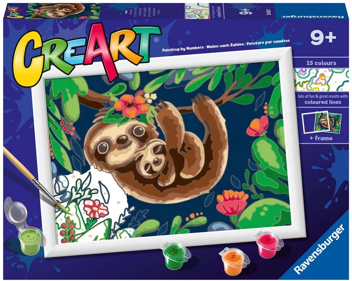 CreArt Schilderen op Nummer – Schattige Luiaards