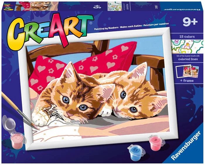 CreArt Schilderen op Nummer – Twee Knuffelige Katten