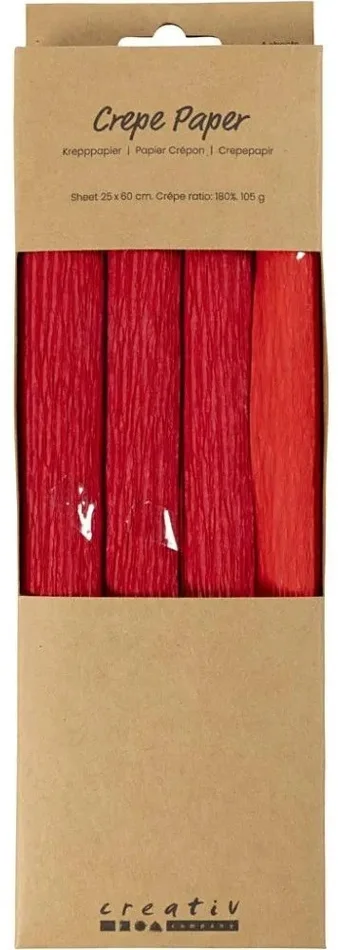 Creativ Company CC Crêpepapier Rood 4 vel