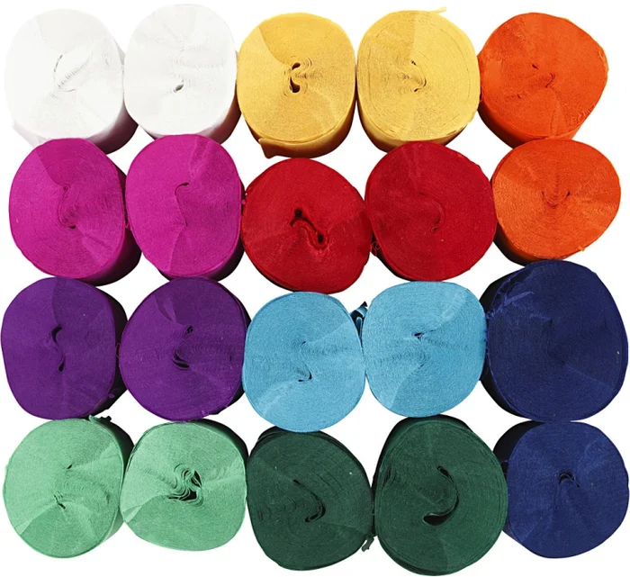 Creativ Company CC Crepepapier Set Multigekleurd Rollen 20m 20 rol