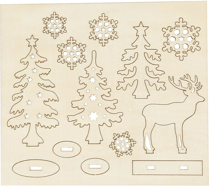 Creativ Company CC DIY Houten Figuren Bos met Herten l: 15,5cm b: 17cm