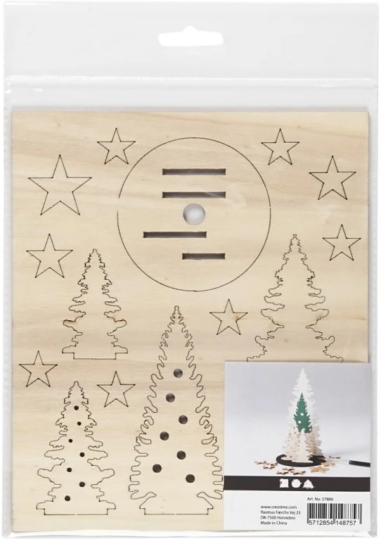 Creativ Company CC DIY Houten Figuren Kerstbomen l: 20cm b: 17cm