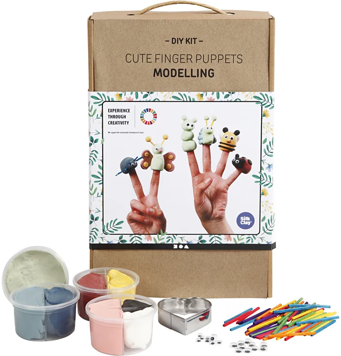 Creativ Company CC DIY Kit Niedliche Fingerpuppen zum Modellieren