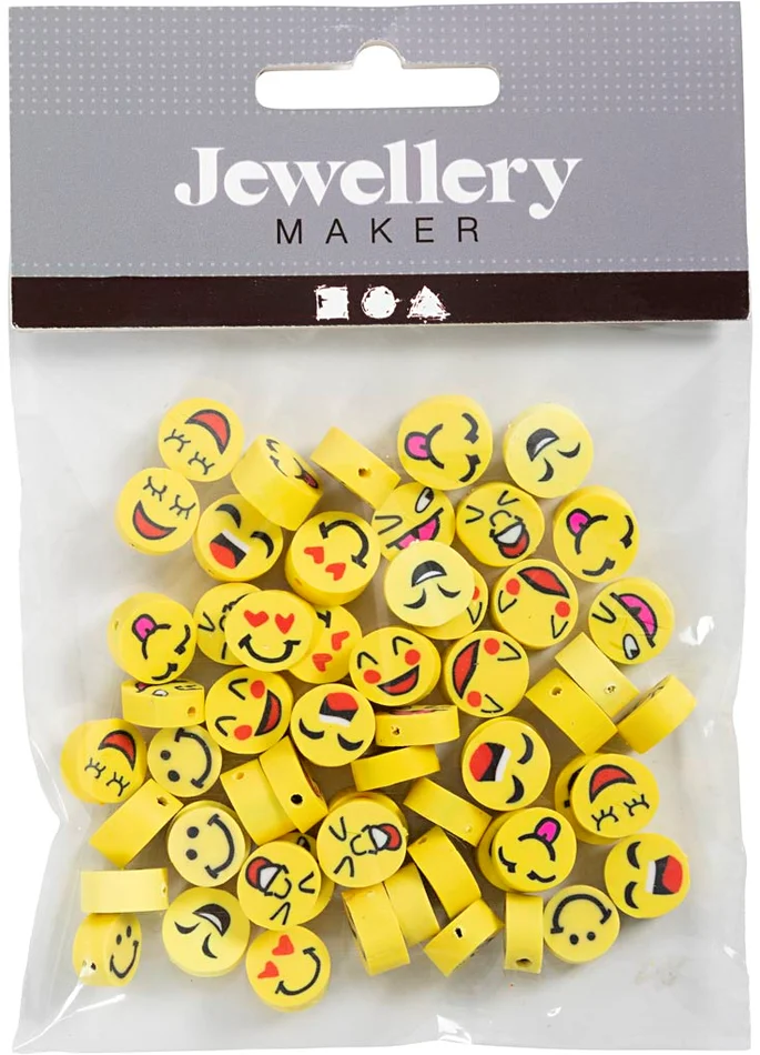Creativ Company CC Tonperlen Smileys 10 mm 60 Stück