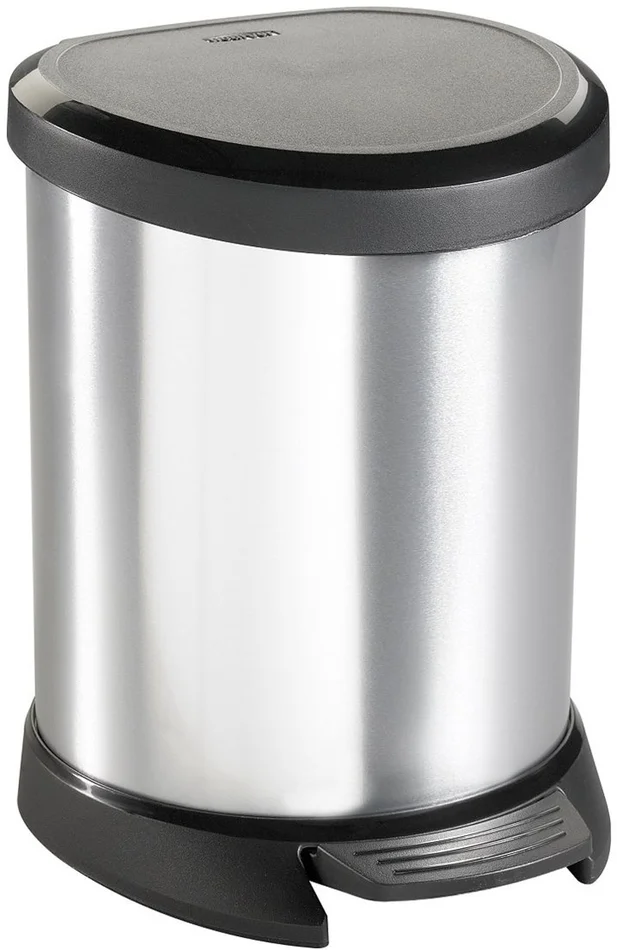 Curver Pedaalemmer Decobin Ovaal 5L Zilver