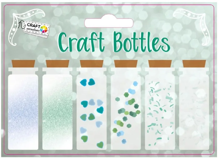 Decoratie Flesjes, 6 x 15g – Groen/Blauw