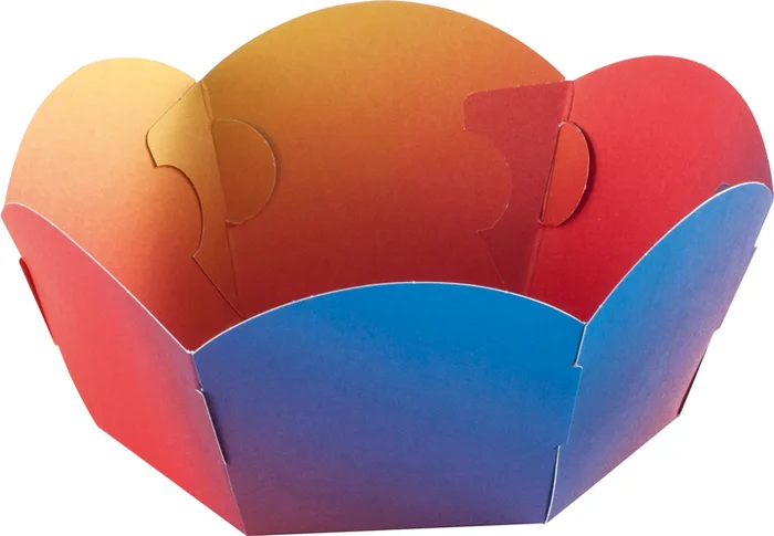 Dekokörbchen aus Regenbogenfotokarton