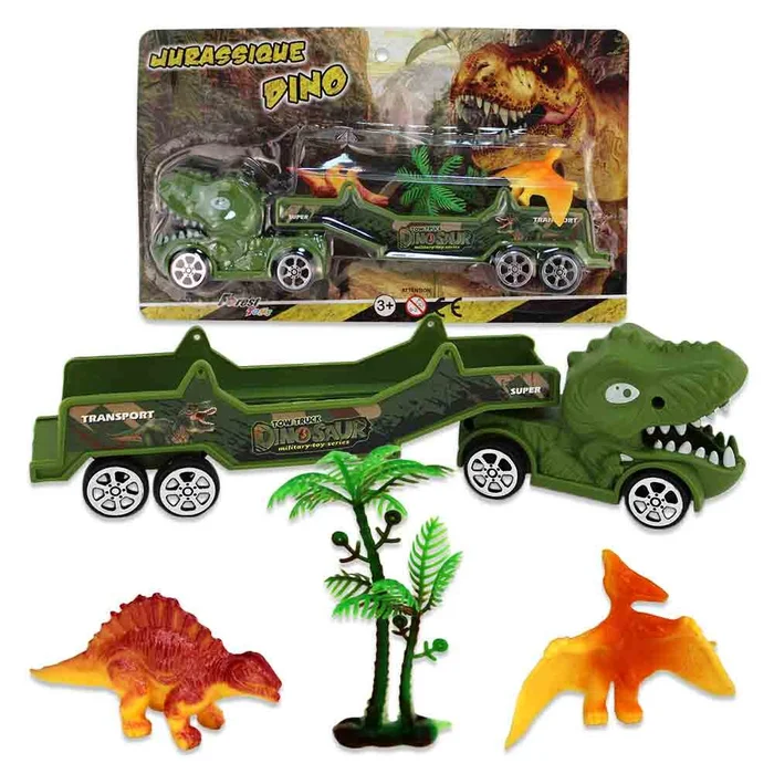 Dino Figuren Kinder mit Truck – 4-teilig