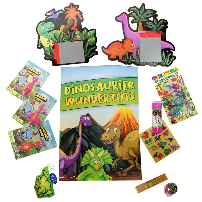 Dinosaurier Wundertüte gefüllt