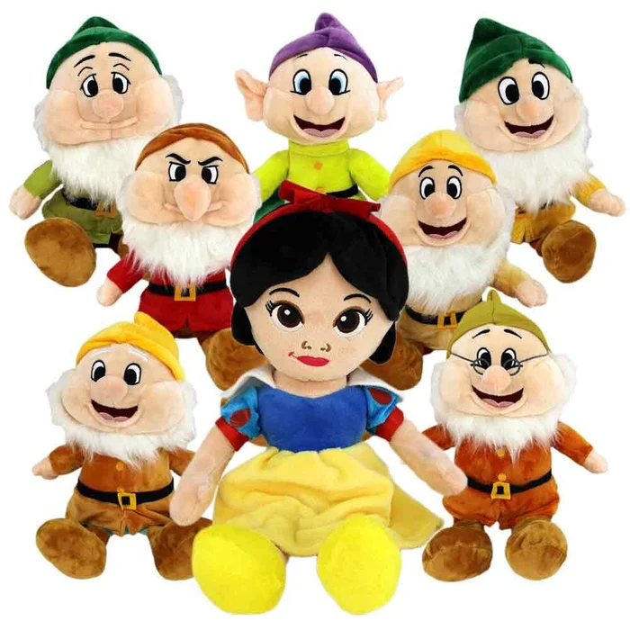 Disney 7 Zwerge Plüsch und Schneewittchen – ca. 25 cm