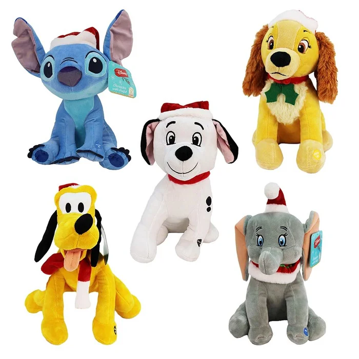 Disney Kuscheltiere mit Weihnachtsmützen – ca. 26 cm