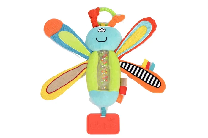 Dolce Toys toys Klassisches Aktivitäts-Kuscheltier Libelle Dipsy – 21 cm