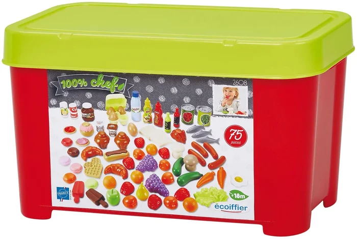 Ecoiffier 100% Chef Speelgoed Eten, 75dlg.