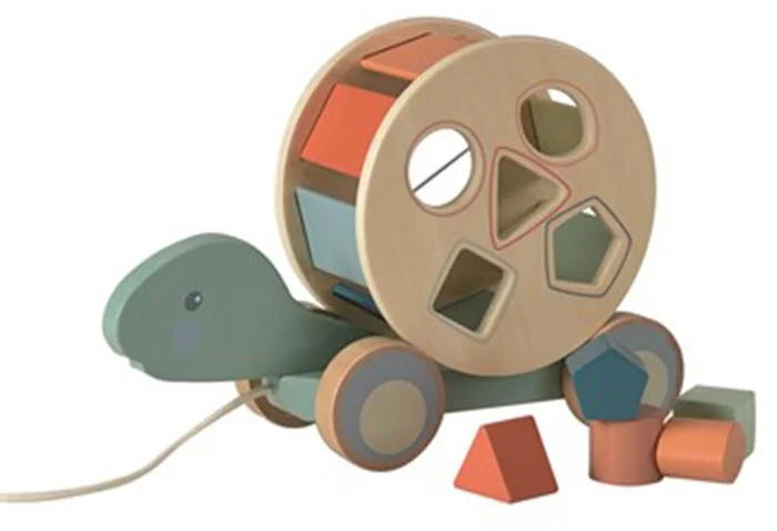 Egmont Toys Holzziehfigur Schildkröte mit Block 27x10x19 cm