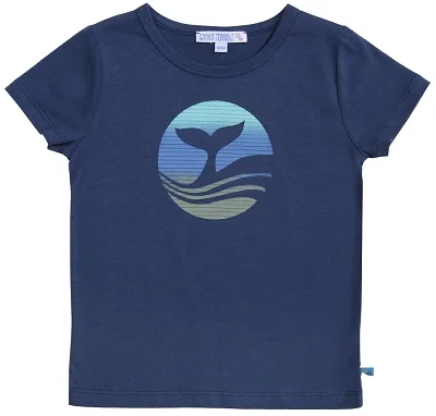 Enfant Terrible Kurzarm Shirt mit Walflossendruck navyblau