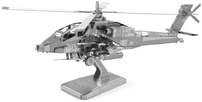 Fascinations MMS083 – Metal Earth 502470 – AH-64 Apache Helicopter, lasergeschnittener 3D-Konstruktionsbausatz, 2 Metallplatinen, ab 14 Jahren