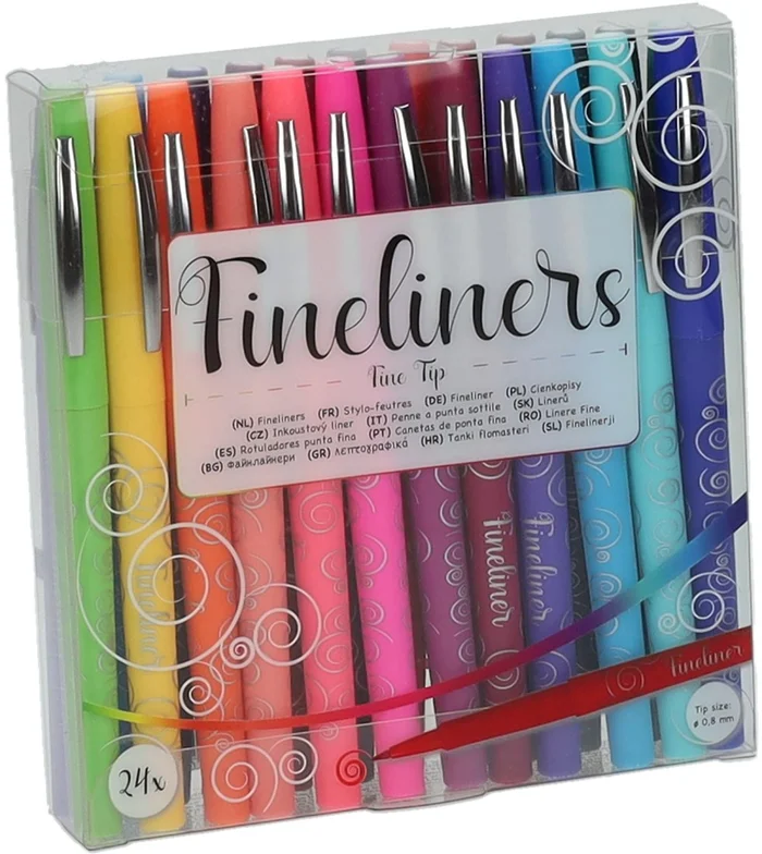 Fineliners in Luxe Opberbox, 24st