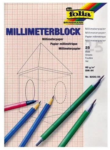 Folia Folia Milimeterblok – A4 – 25 Vel