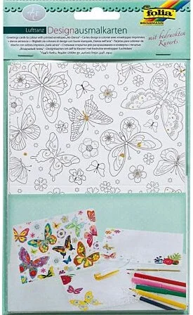 Folia Folia Ontwerpkleurkaarten met enveloppen – Luchtdans – 4 kaarten met enveloppen