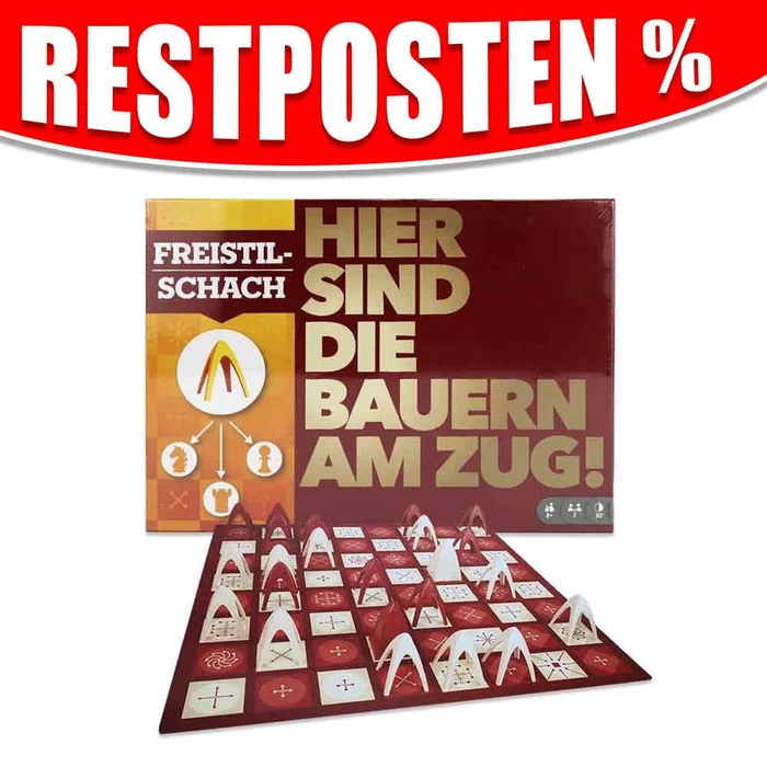 Freistil Schach Spiel „Hier sind die Bauern am Zug“