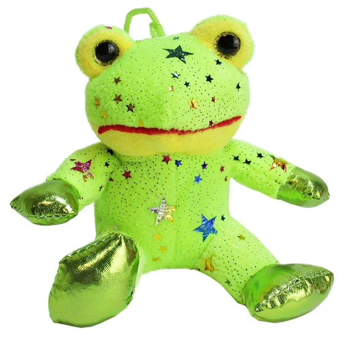 Frosch Plüschtier klein „Fritz“ mit Glitzersternen – ca. 12 cm