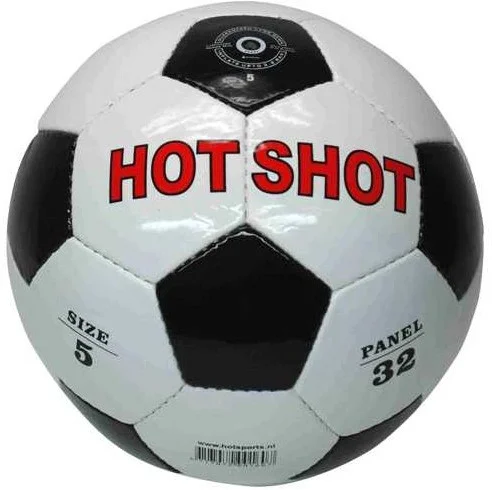 Fußball HOT-SHOT weiß/schwarz glänzend Größe 5