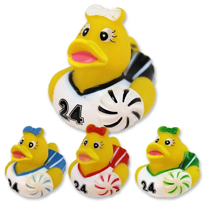 Gelbe Gummiente „Cheerleader“ – ca. 5 cm