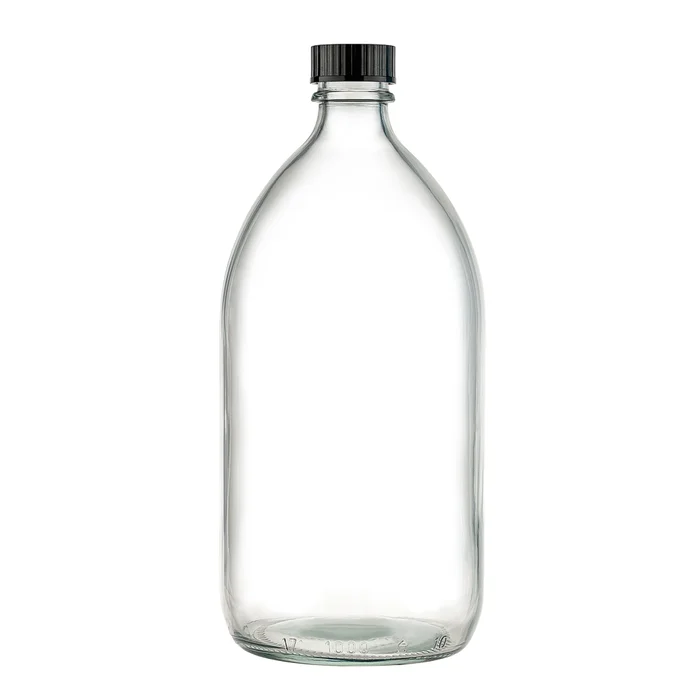 Gewindeglasflasche, Enghals, Klarglas | W-72093