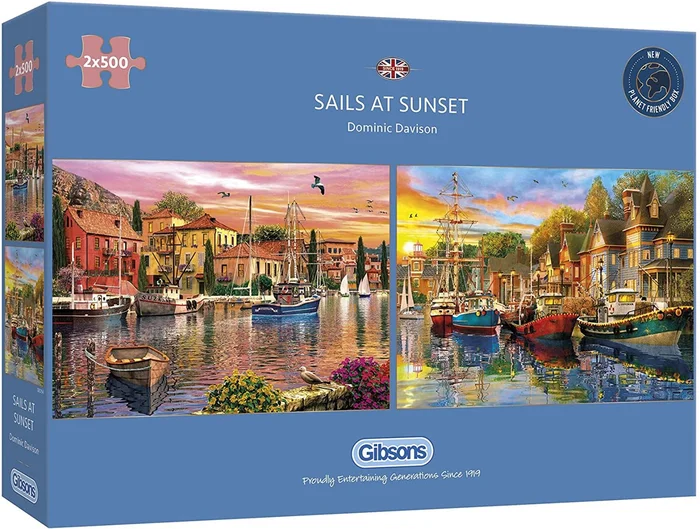 Gibsons 2 Puzzles – Sails at Sunset – 500 Teile