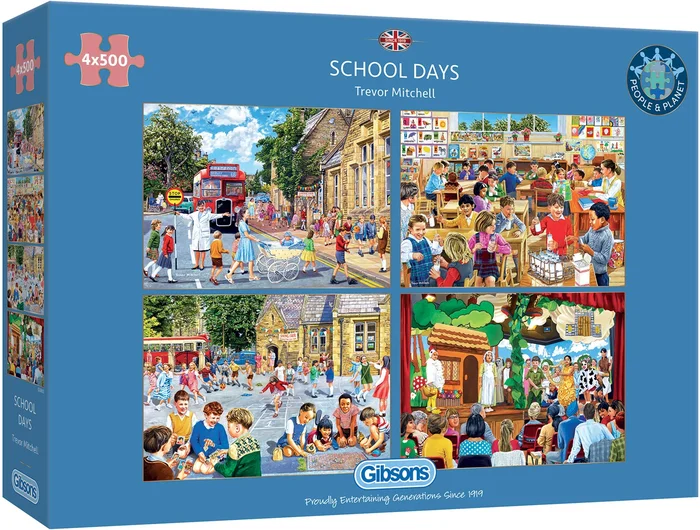 Gibsons 4 Puzzles – Schultage – 500 Teile