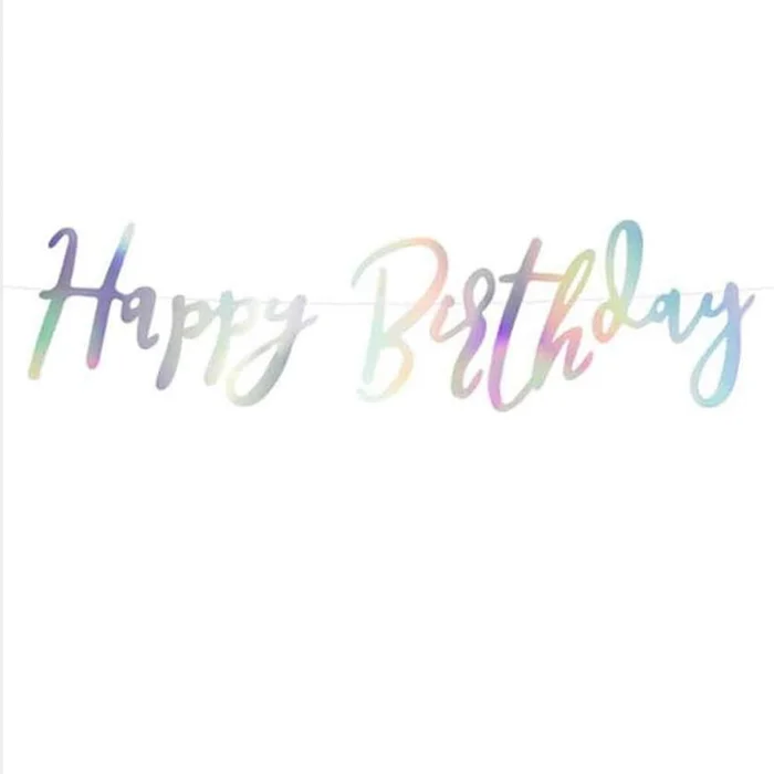Girlande Happy Birthday irisierend