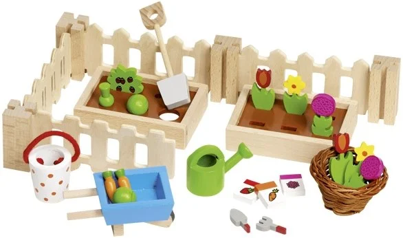 Goki 51729 Puppenstuben-Zubehör Puppenhaus-Garten-Set
