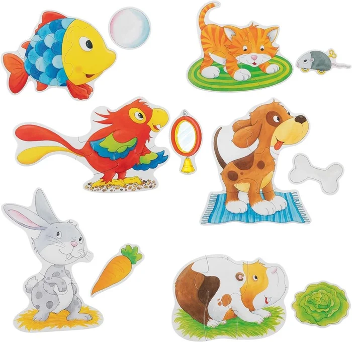 Goki-Puzzle-Set Haustiere – 24 Teile