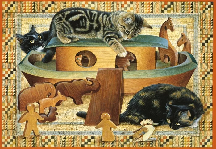 Grafika Kittens playing in Noahs ark – 1000 Teile