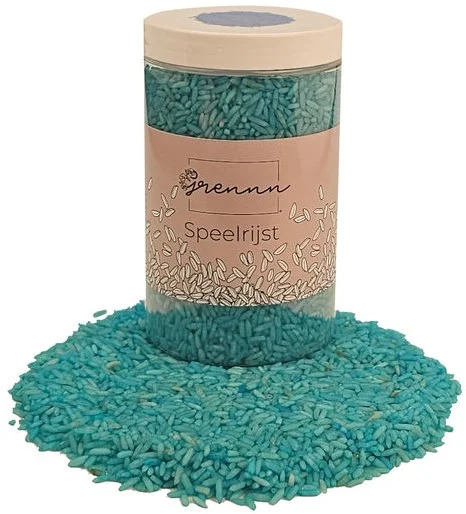 Grennn speelrijst licht blauw 250 gram