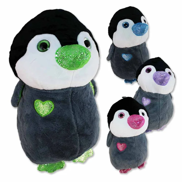 Großer Pinguin Kuscheltier glitzernd – ca. 50 cm