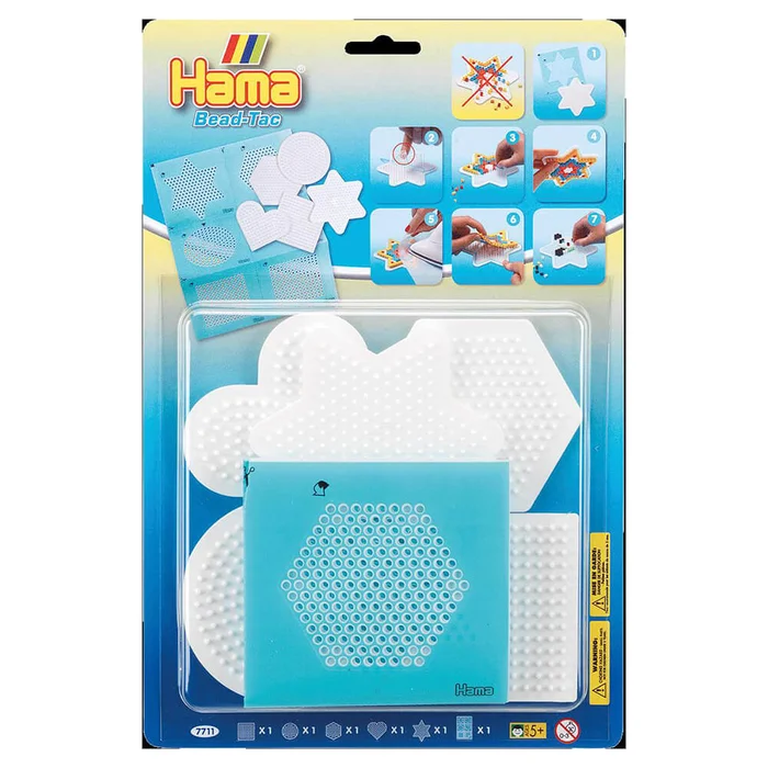 Hama Blister mit Midiplatten Viereck, Kreis, Sechseck, Herz, Stern