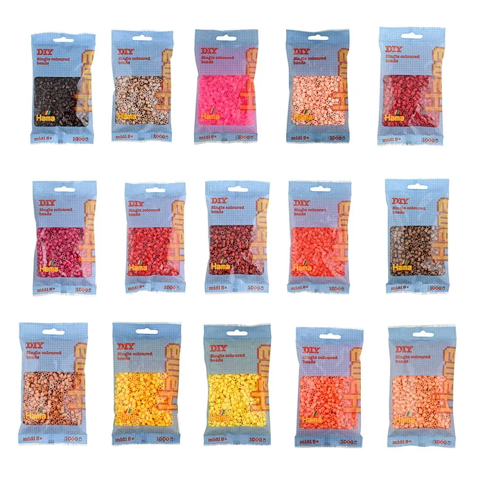 Hama Set mit 15.000 Midi-Bügelperlen warme Farben