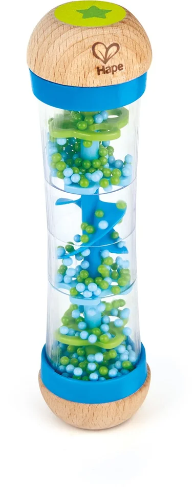 Hape Regenmacher | Mini-Rassel aus Holz Regenmacher-Spielzeug, Blau