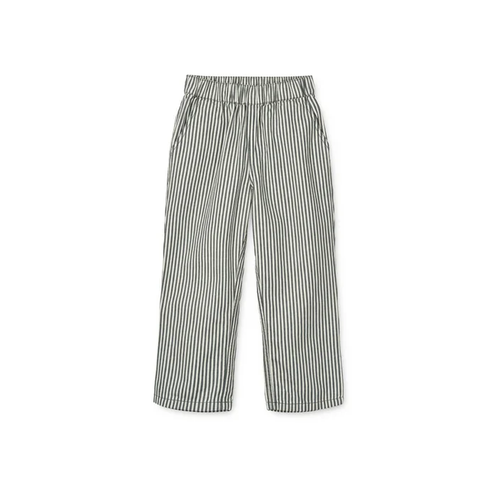 Harald Baumwollhose mit Streifen Y/D Stripe Whale Blue / Creme de la Creme