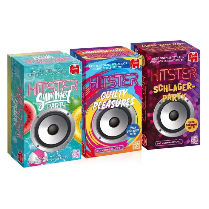 Hitster Big Box | mit 3 Editionen | Guilty Pleasures | Summer Party | Schlagerparty | Spiel Erweiterung | Varianten | Versionen