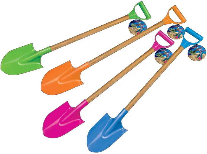 HOT Sports + Toys Schep Kunststof 69 cm houten steel 4 ass