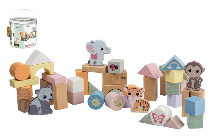 Jouéco® – The Wildies Family Holzbausteine in Tonne 50 Stück