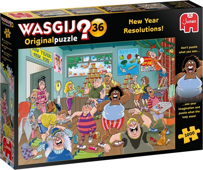 Jumbo 25000 Wasgij Original 36-Gute Vorsätze fürs Neue Jahr-1000 Teile Puzzlespiel, Mehrfarben